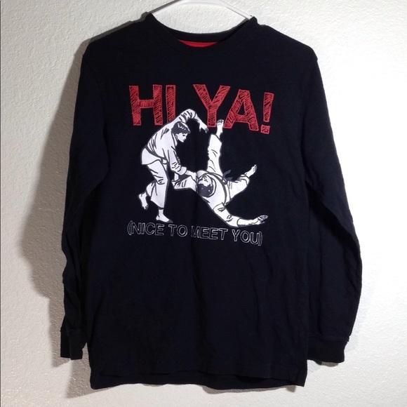 BOY'S Old Navy "HI YA!" LS T-Shirt (XL) - Picture 1 of 5
